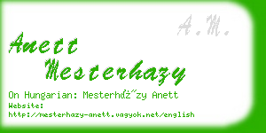 anett mesterhazy business card